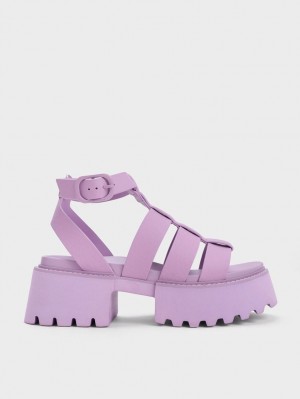 Charles & Keith Nadine Gladiator Plateausandalen Lila | 378YUQITO