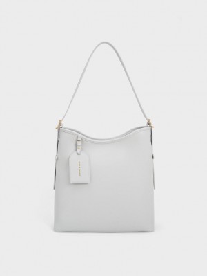 Charles & Keith Naomi Slouchy Hobo Tasche Grau | 812EZJHPQ