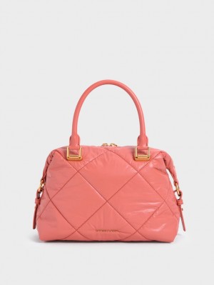 Charles & Keith Paffuto Gesteppt Tragetaschen Koralle | 706YEXNUS