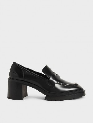 Charles & Keith Penny Loafer Pumps Schwarz | 742GSKWYE