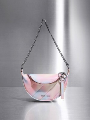 Charles & Keith Philomena Swirl-Print Half-Moon Crossbody Taschen Mehrfarbig | 429KYZGHQ