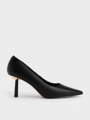 Charles & Keith Pointed-Kappe Cylindrical Heel Pumps Schwarz | 251QGPZEL