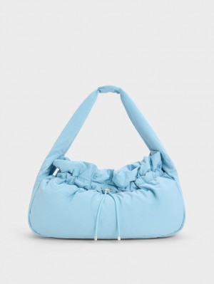 Charles & Keith Ruched Hobo Tasche Hellblau | 571SKHCXY