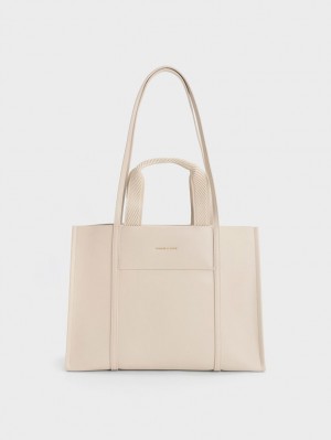 Charles & Keith Shalia Tragetaschen Beige | 724BQJDMT