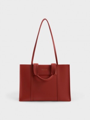 Charles & Keith Shalia Tragetaschen Dunkelrot | 583PBKZCA