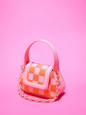 Charles & Keith Shiloh Checkerboard Top Handtasche Rosa | 986PFRNCY