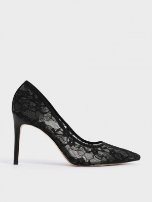 Charles & Keith Spitze Stiletto Pumps Schwarz | 924ACEIGT