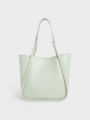 Charles & Keith Tubular Slouchy Tragetaschen Mintfarben | 493GSWBEU