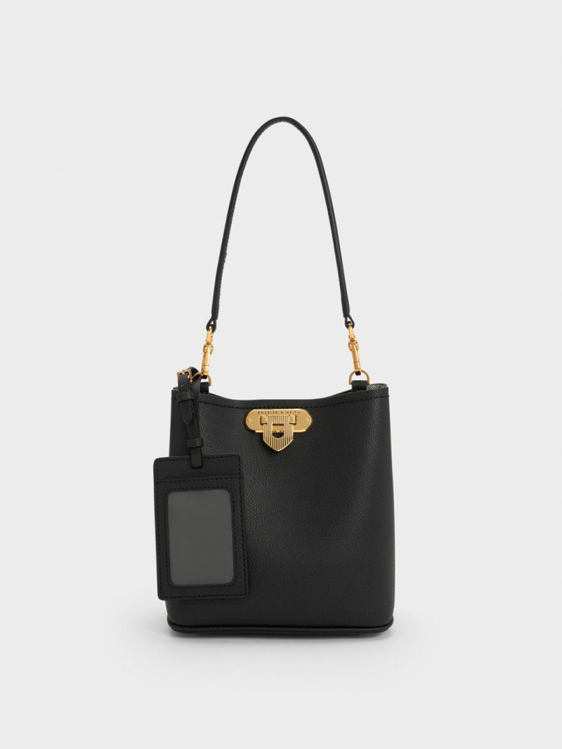 Charles & Keith Alcott Bucket Tasche Schwarz | 463QLRGMO