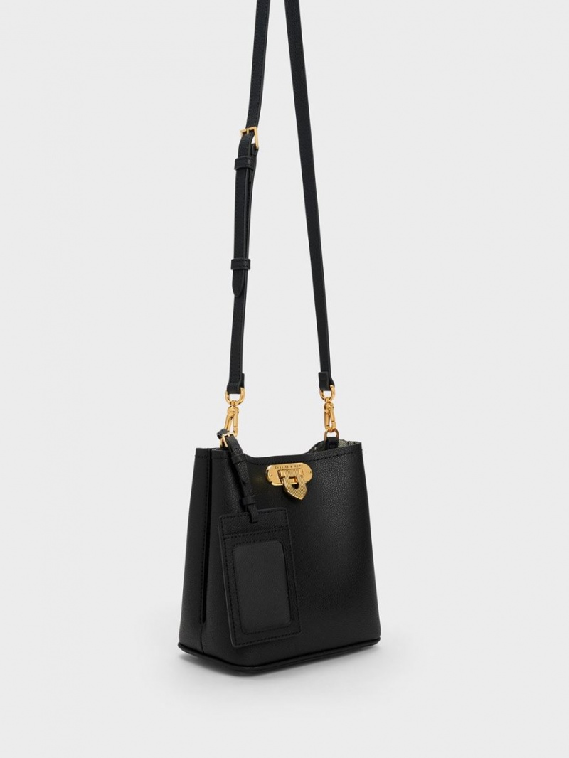 Charles & Keith Alcott Bucket Tasche Schwarz | 463QLRGMO