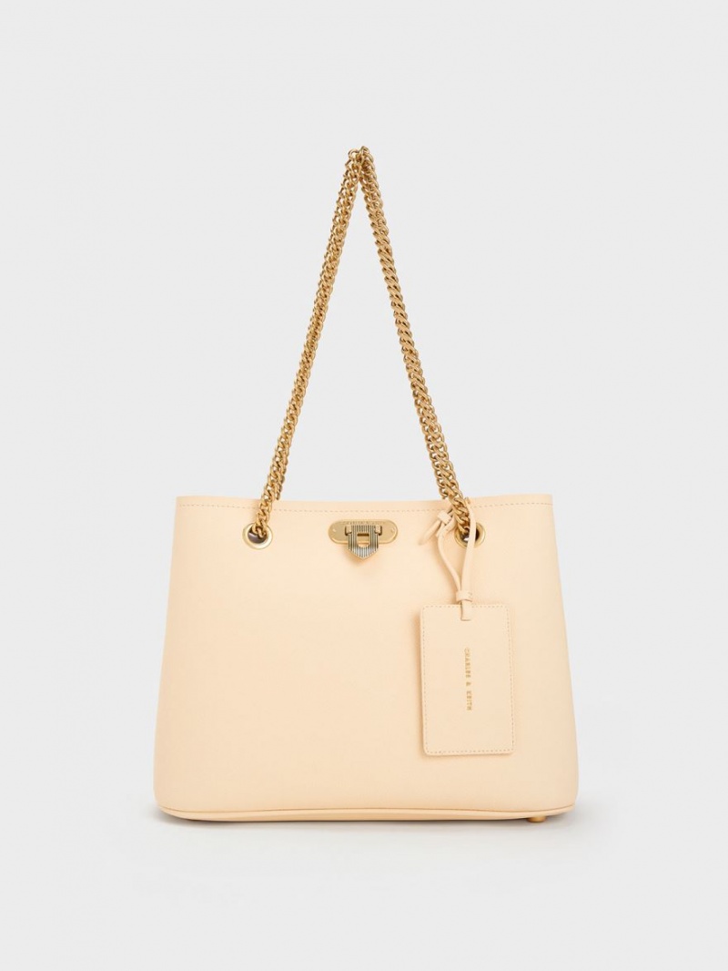 Charles & Keith Alcott Tragetaschen Beige | 071ECIVWG