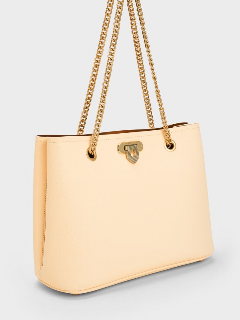 Charles & Keith Alcott Tragetaschen Beige | 071ECIVWG