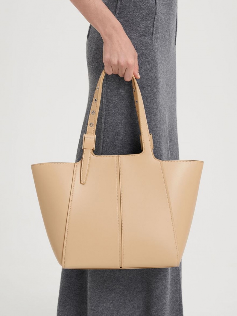 Charles & Keith Altea Tragetaschen Beige | 689XNYRVS