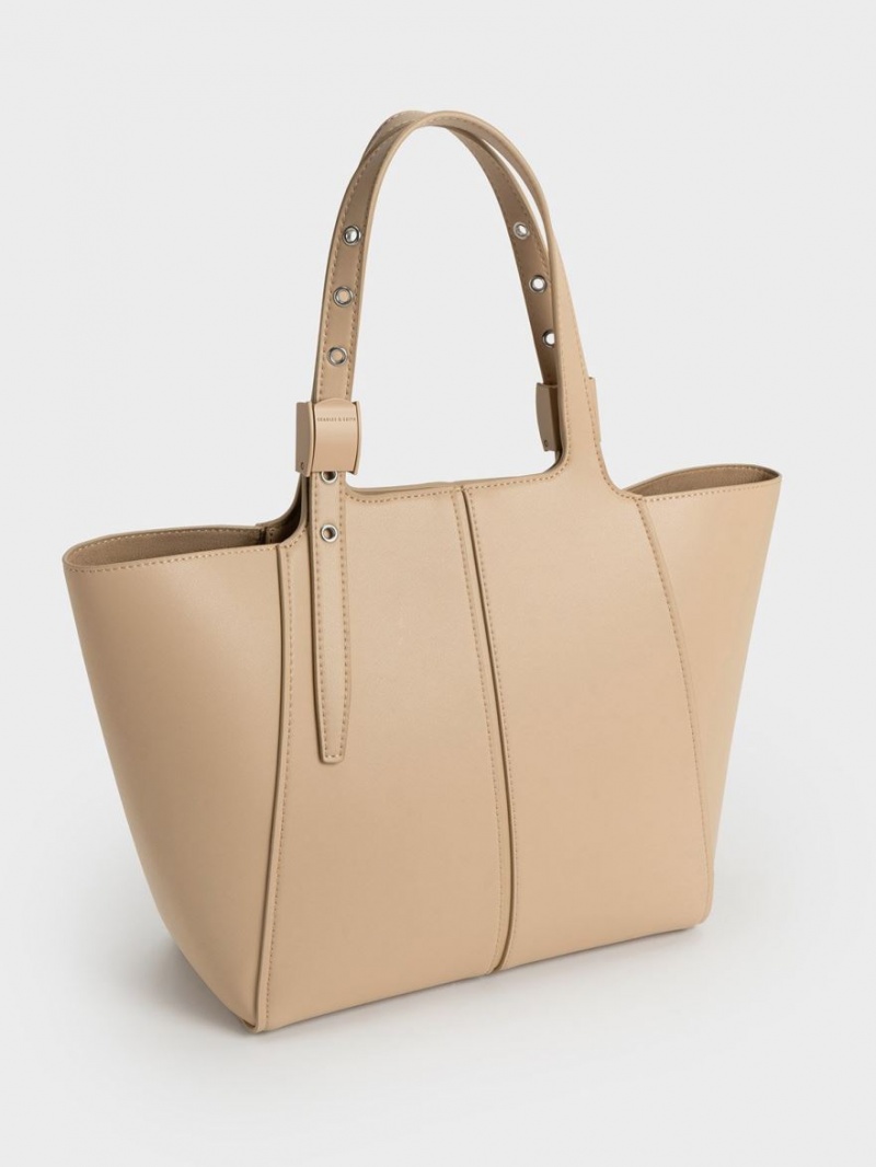 Charles & Keith Altea Tragetaschen Beige | 689XNYRVS