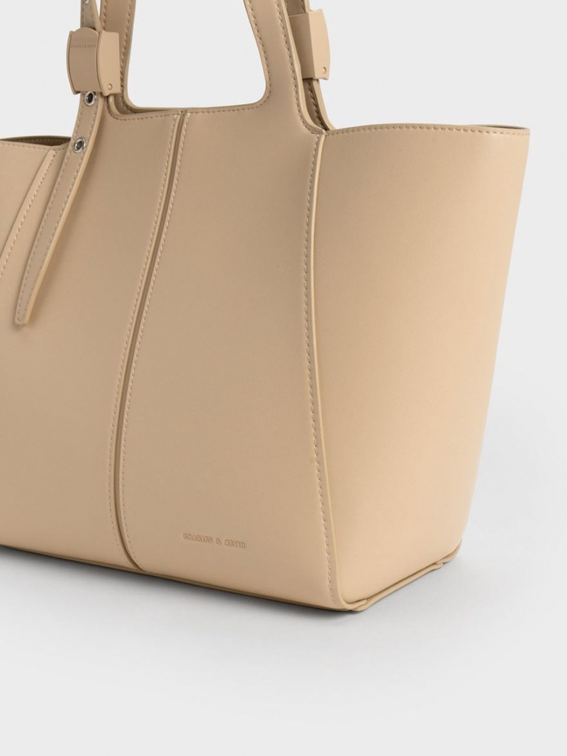 Charles & Keith Altea Tragetaschen Beige | 689XNYRVS