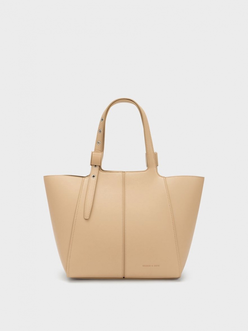 Charles & Keith Altea Tragetaschen Beige | 689XNYRVS