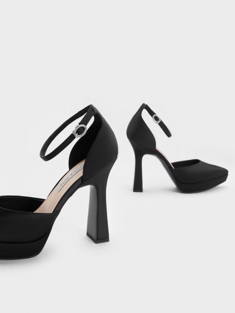 Charles & Keith Ankle Riemen D'Orsay Pumps Schwarz | 170FJRMKT