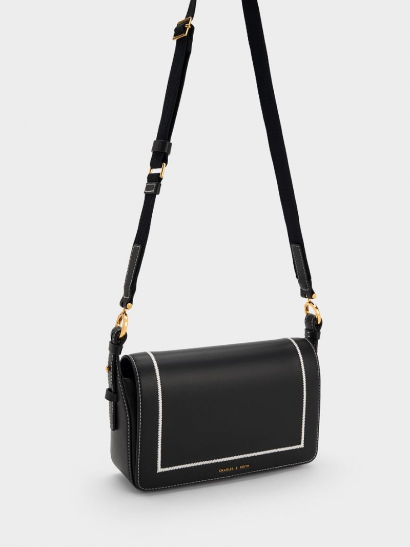 Charles & Keith Astra Chain Handtasche Schwarz | 783DNHYSF