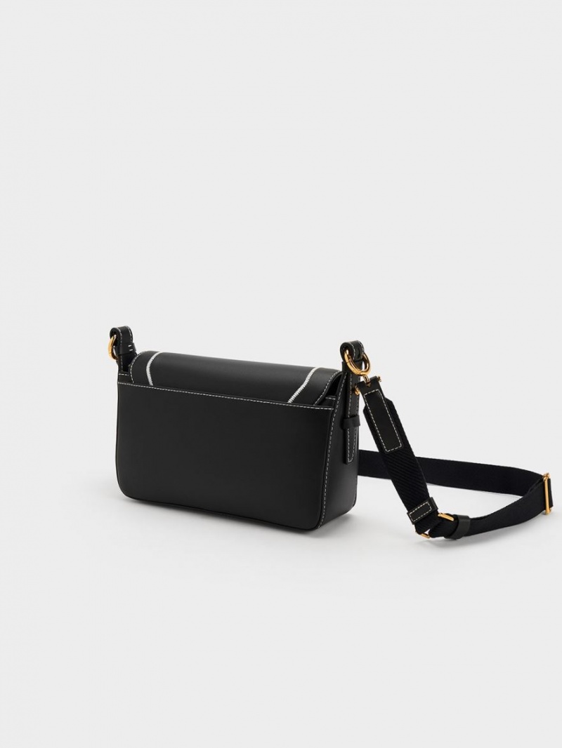 Charles & Keith Astra Chain Handtasche Schwarz | 783DNHYSF