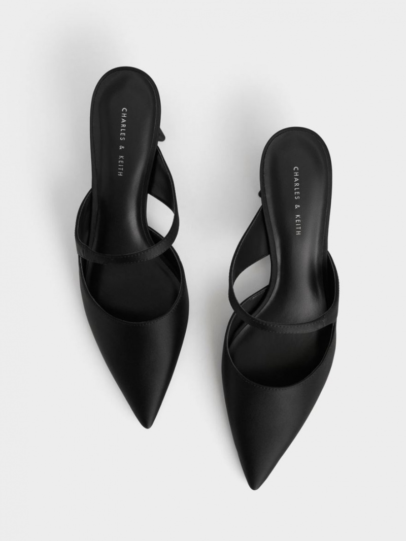 Charles & Keith Asymmetric Sculptural Heel Pumps Schwarz | 527AVFGLO