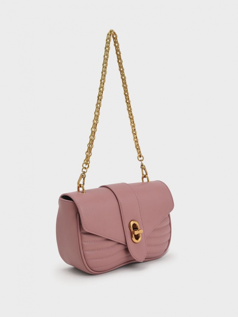 Charles & Keith Aubrielle Panelled Crossbody Taschen Lila | 263UHVNXS