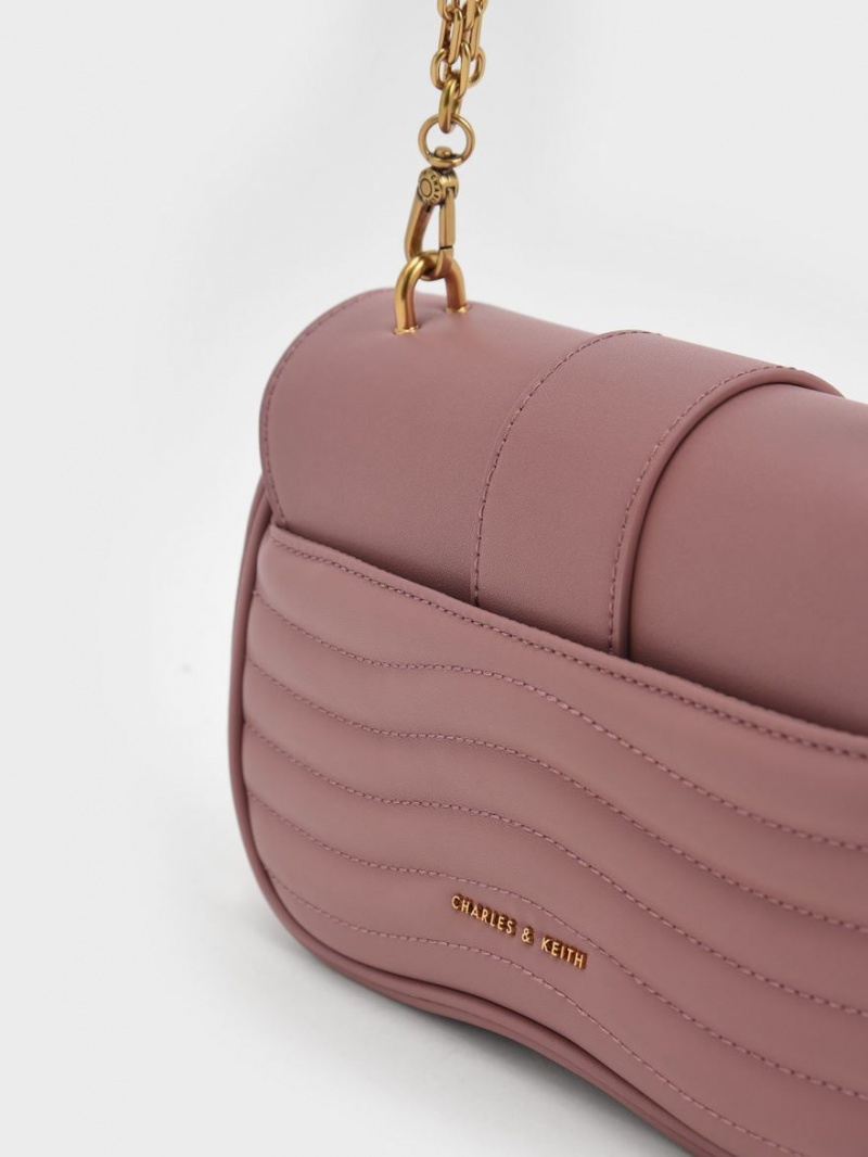 Charles & Keith Aubrielle Panelled Crossbody Taschen Lila | 263UHVNXS