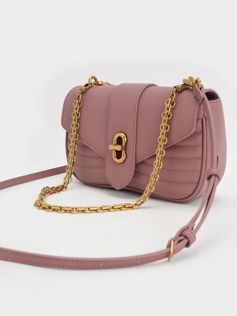 Charles & Keith Aubrielle Panelled Crossbody Taschen Lila | 263UHVNXS