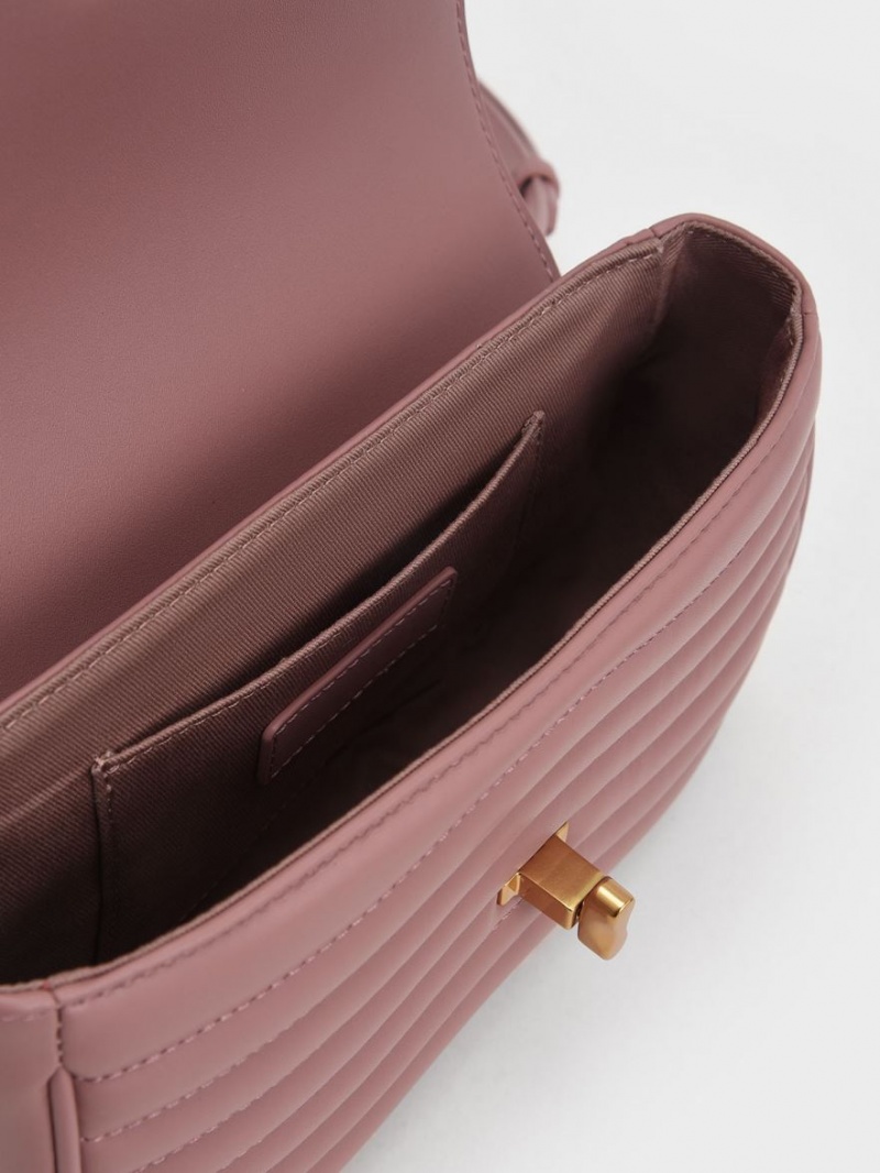 Charles & Keith Aubrielle Panelled Crossbody Taschen Lila | 263UHVNXS