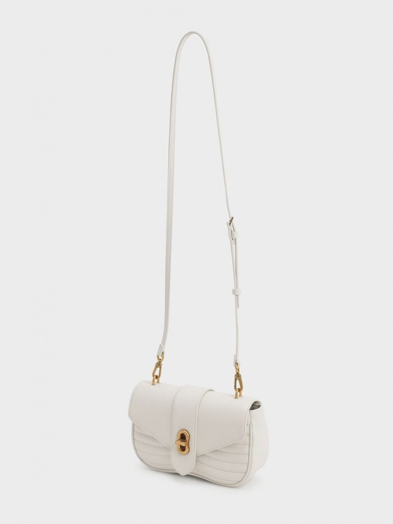 Charles & Keith Aubrielle Panelled Crossbody Taschen Weiß | 109CXYPSV