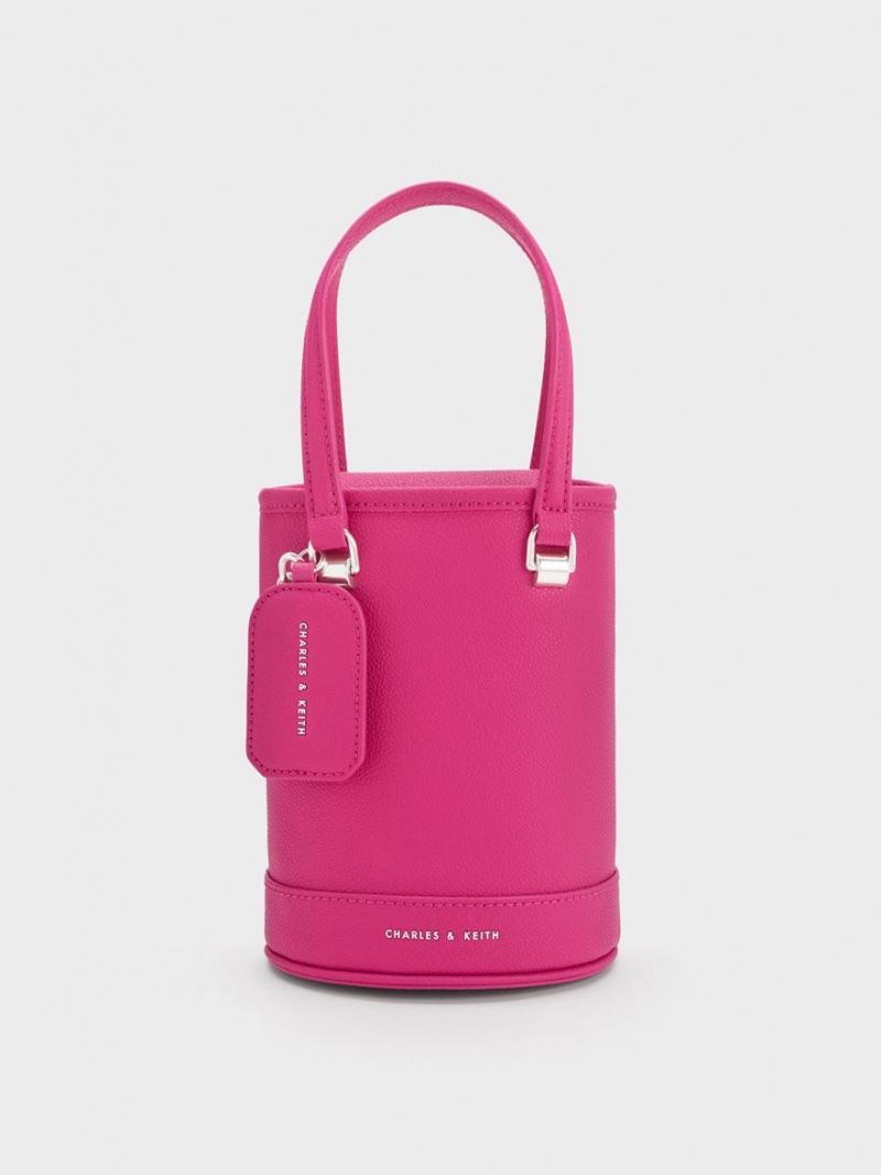 Charles & Keith Avis Cylindrical Bucket Tasche Fuchsie | 016RSJOIA