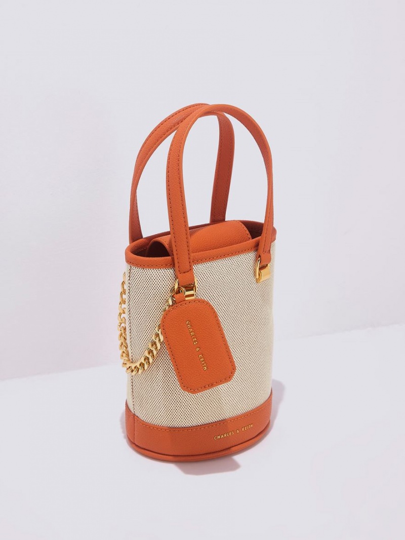 Charles & Keith Avis Cylindrical Bucket Tasche Orange | 856LMKTPW