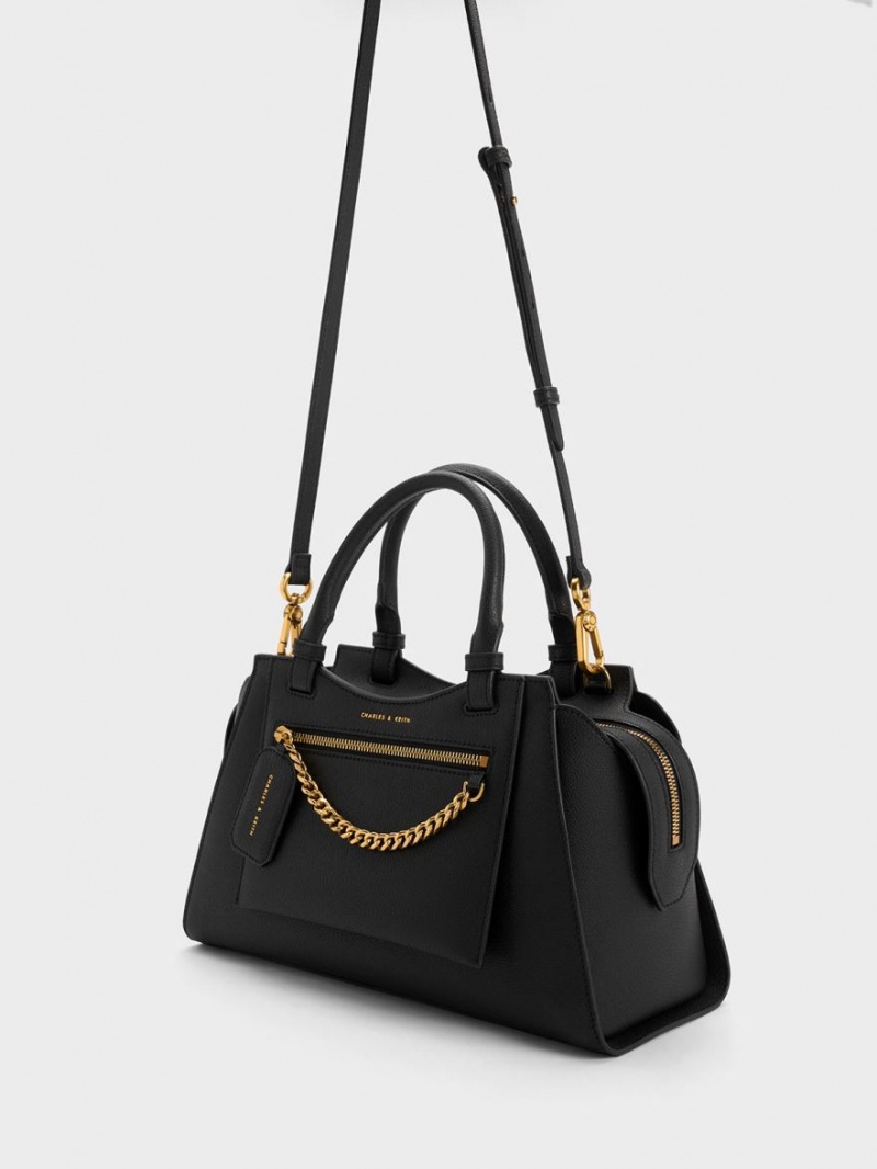 Charles & Keith Avis Trapeze Tragetaschen Schwarz | 689NBMUOQ