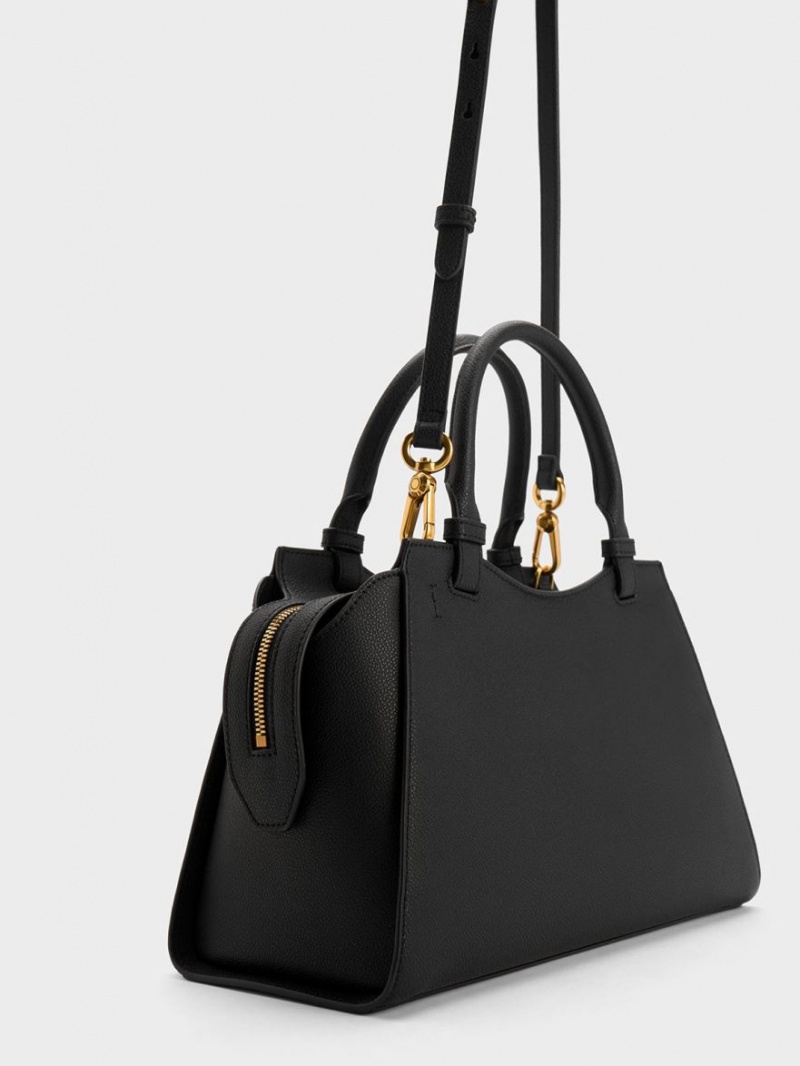 Charles & Keith Avis Trapeze Tragetaschen Schwarz | 689NBMUOQ