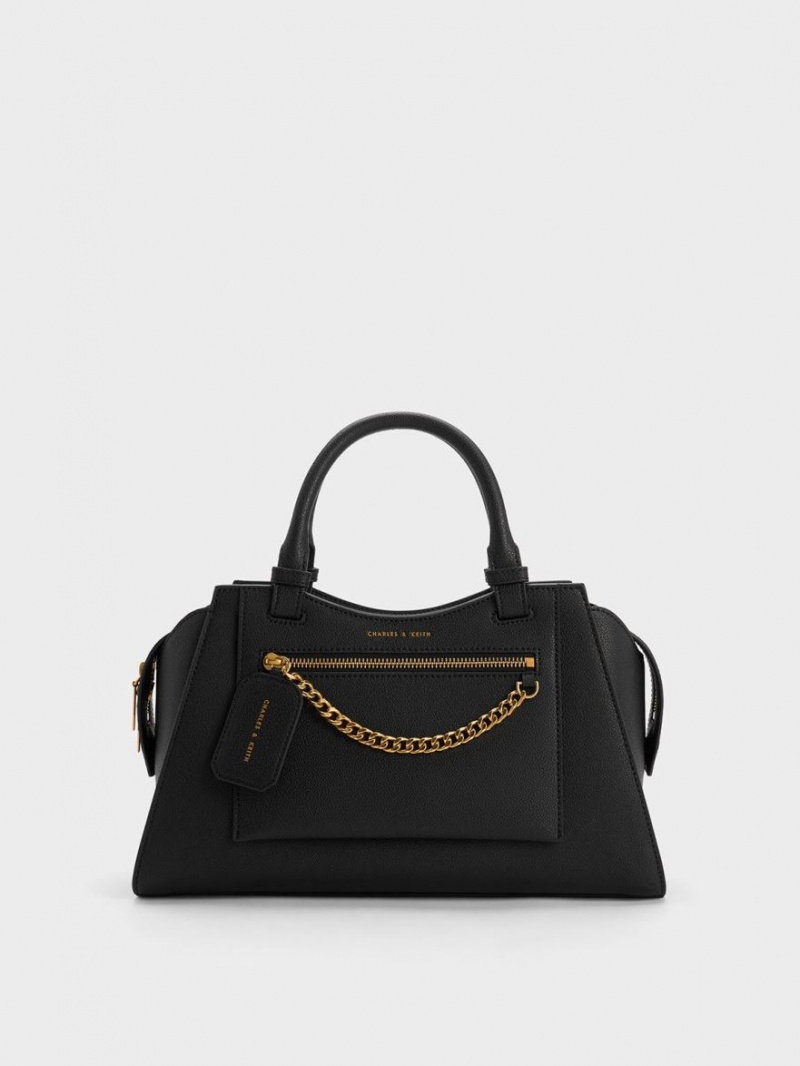 Charles & Keith Avis Trapeze Tragetaschen Schwarz | 689NBMUOQ