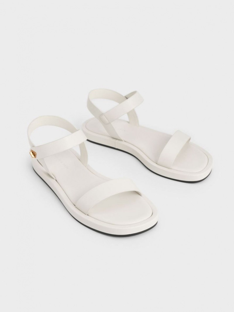 Charles & Keith Back Riemchensandalen Weiß | 067AGJSET