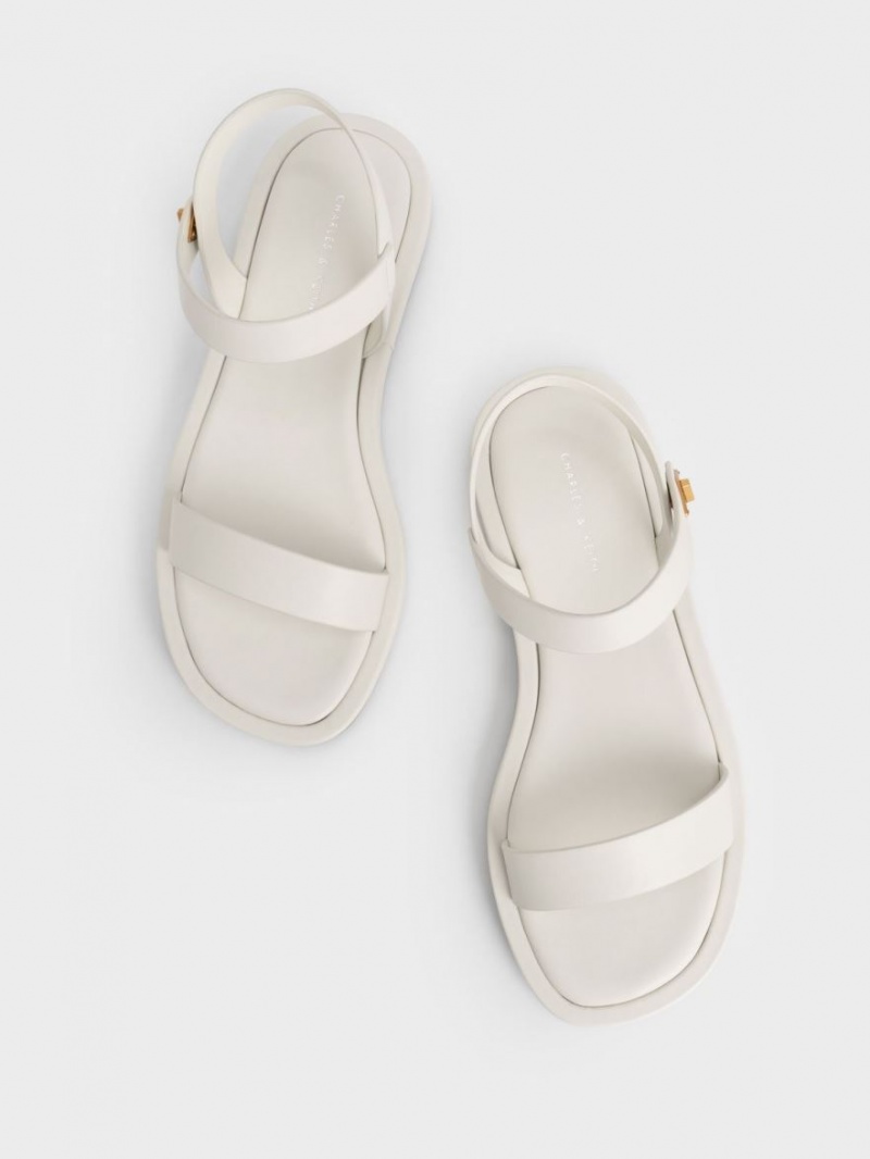 Charles & Keith Back Riemchensandalen Weiß | 067AGJSET