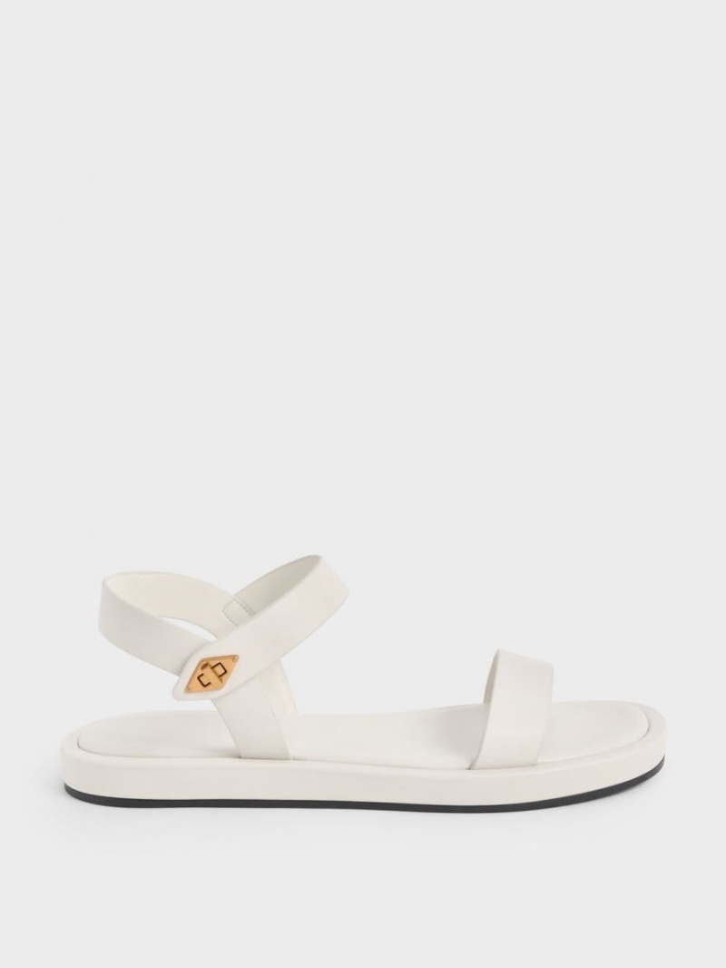 Charles & Keith Back Riemchensandalen Weiß | 067AGJSET