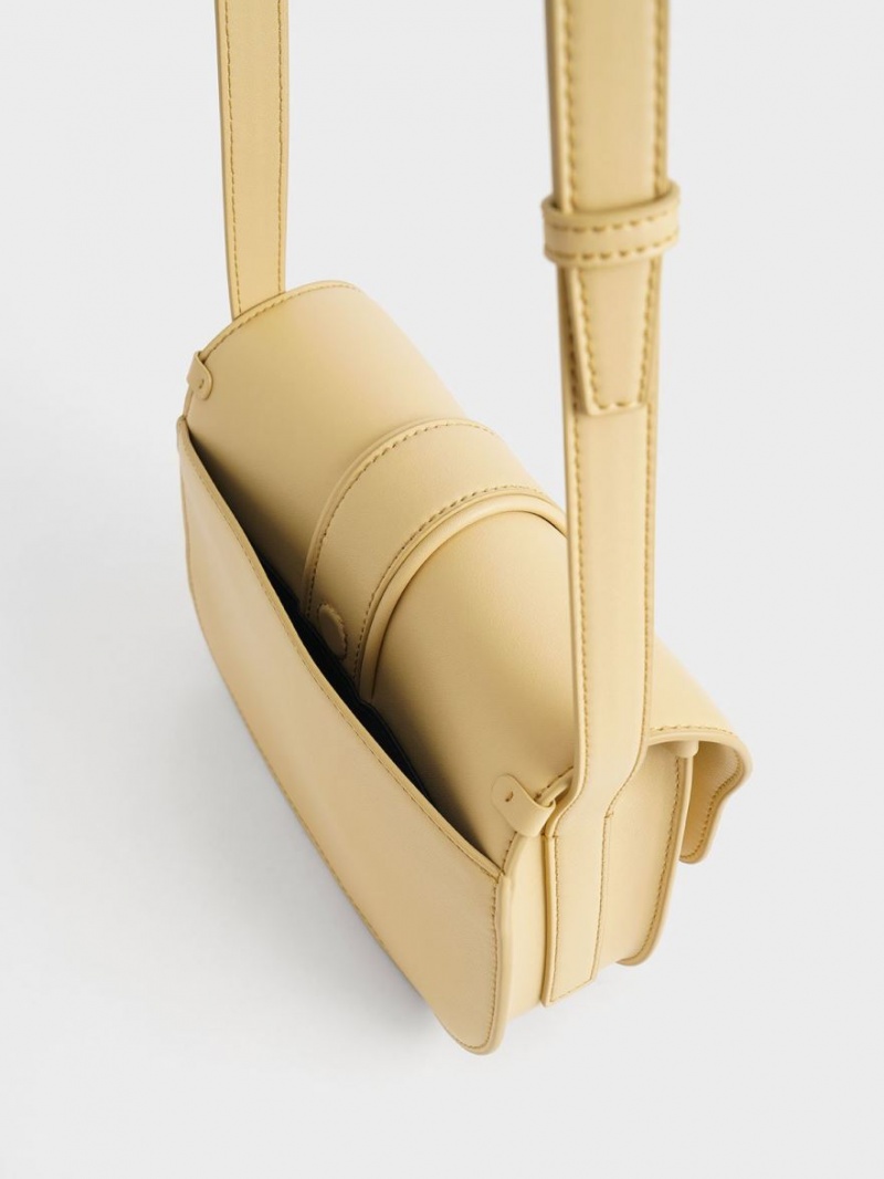 Charles & Keith Balta Padlock Crossbody Taschen Beige | 671YQAOHD