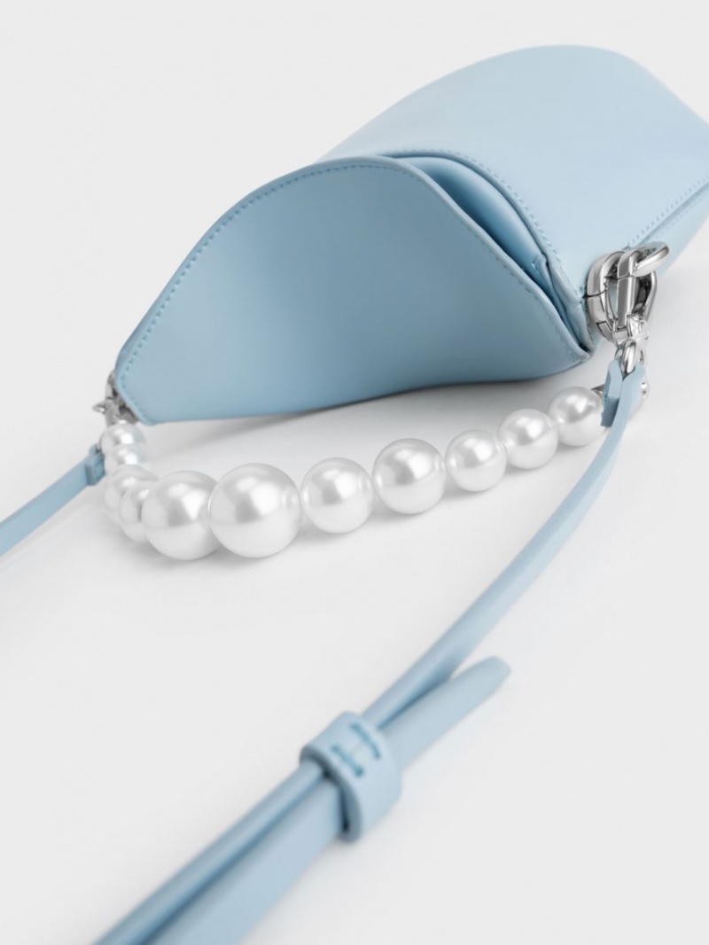 Charles & Keith Bead-Embellished Knotted Handtasche Hellblau | 691EPBAUJ