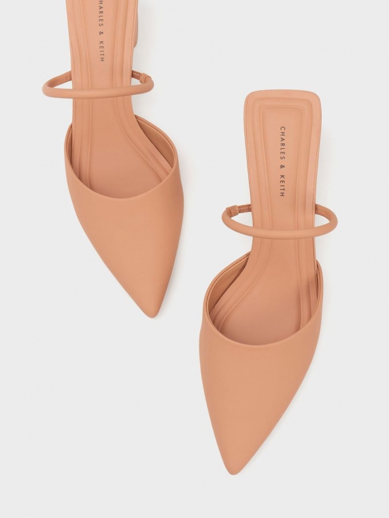 Charles & Keith Block Heel Mules Braun | 062NKZURJ