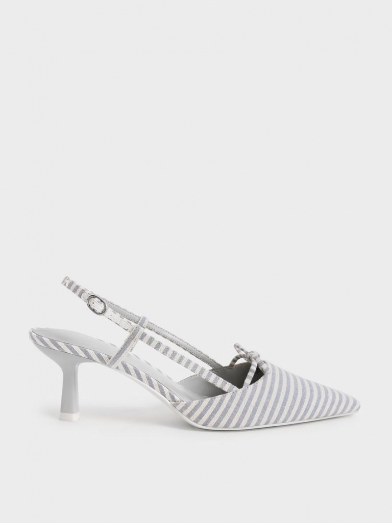 Charles & Keith Bow-Tie Slingback Pumps Hellblau | 204SOHTNF