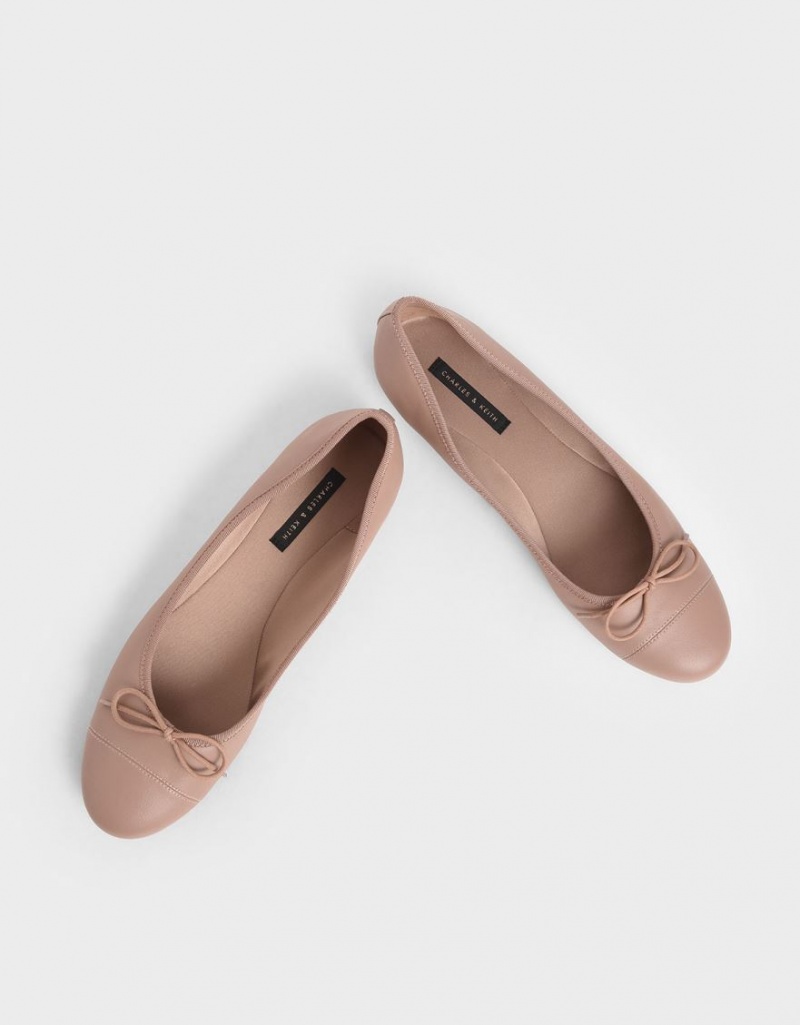 Charles & Keith Bow Ballerinas Rosa | 630EBIQTF