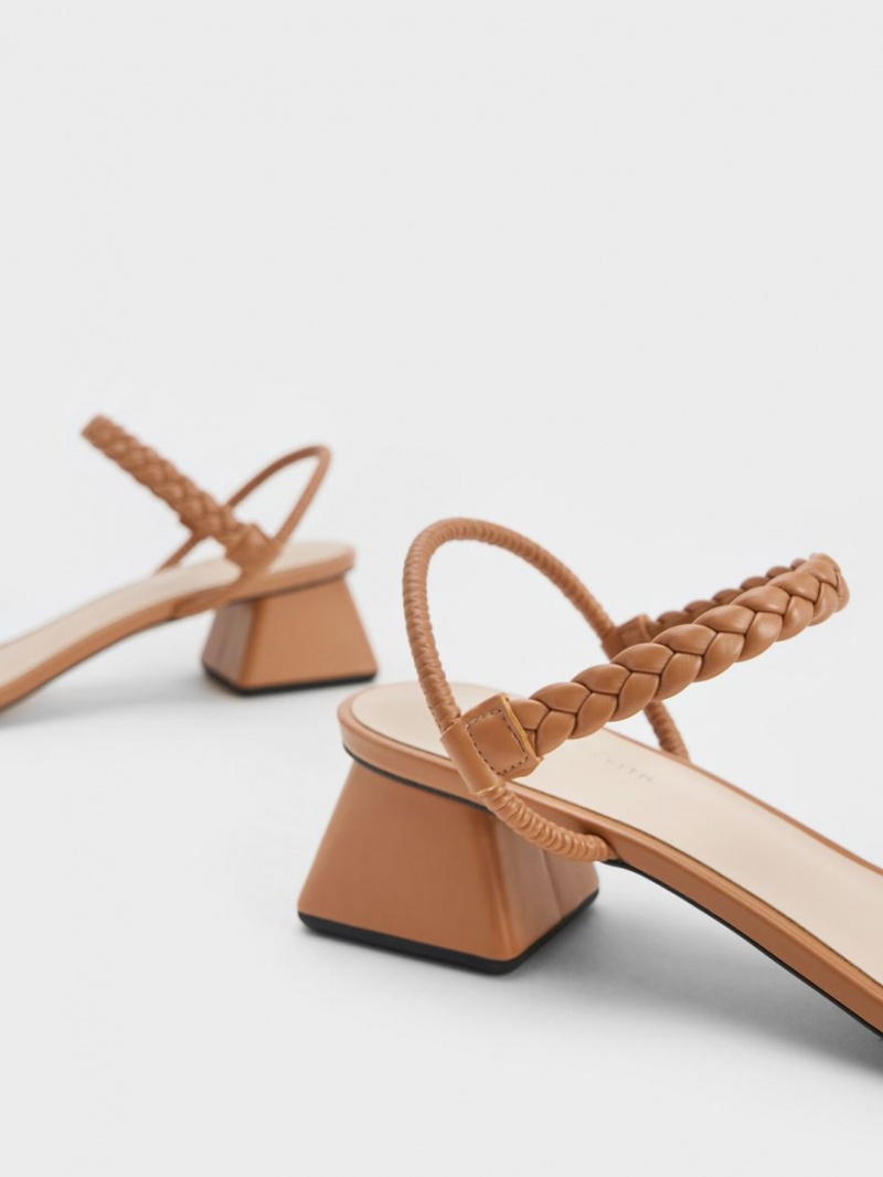 Charles & Keith Braided Back Riemchensandalen Braun | 834SWZJKH