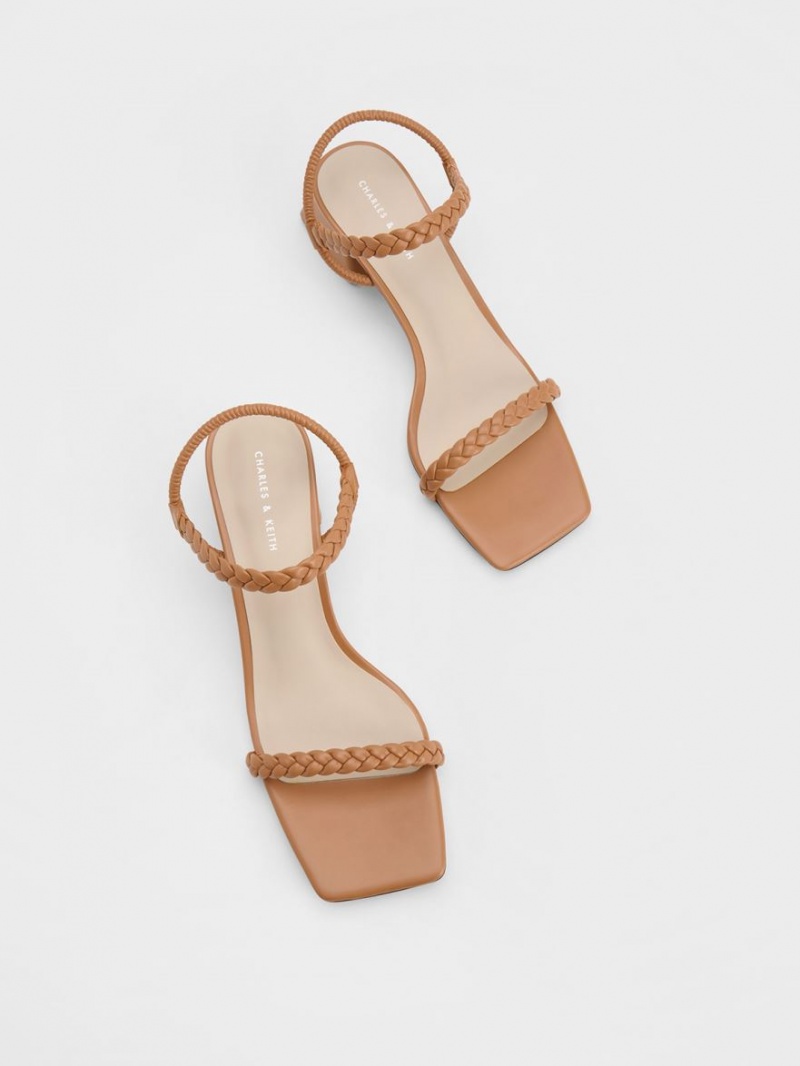 Charles & Keith Braided Back Riemchensandalen Braun | 834SWZJKH