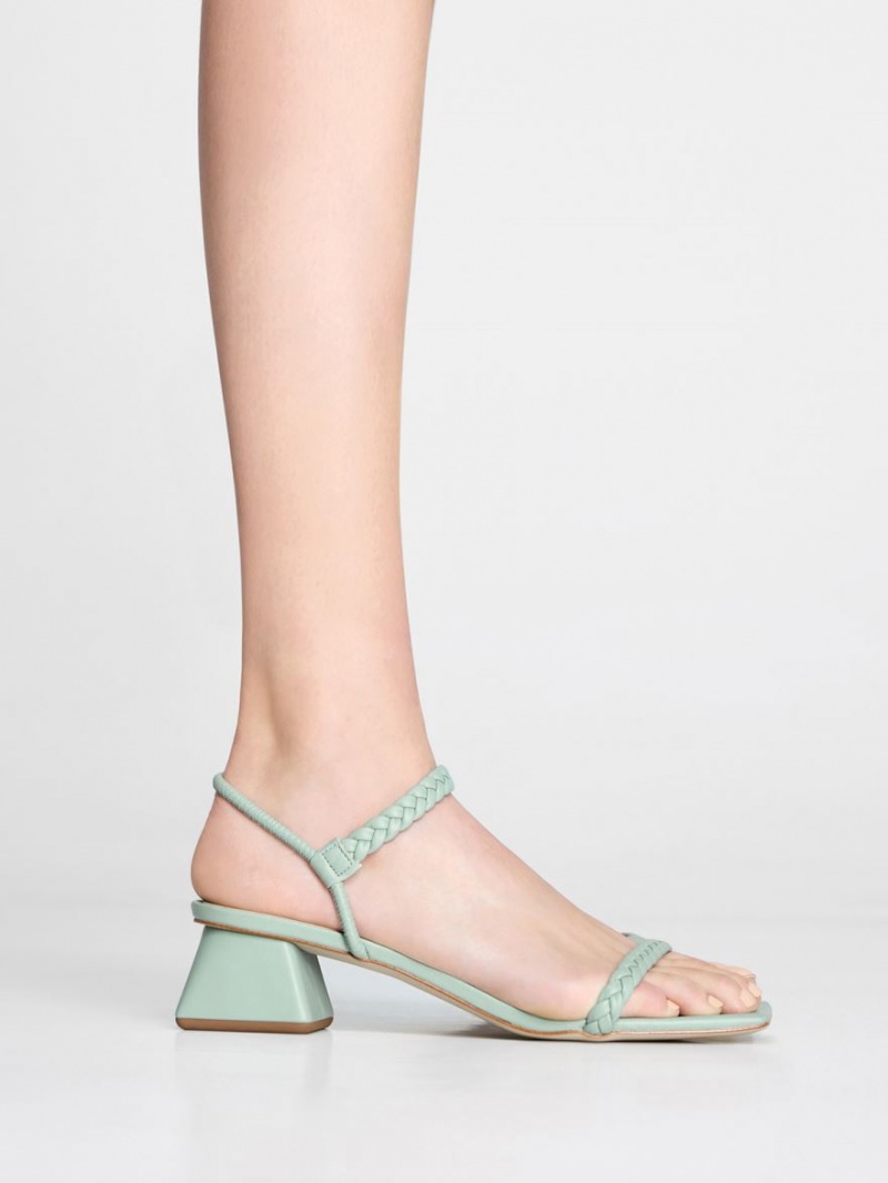 Charles & Keith Braided Back Riemchensandalen Mintfarben | 769NGAJMO