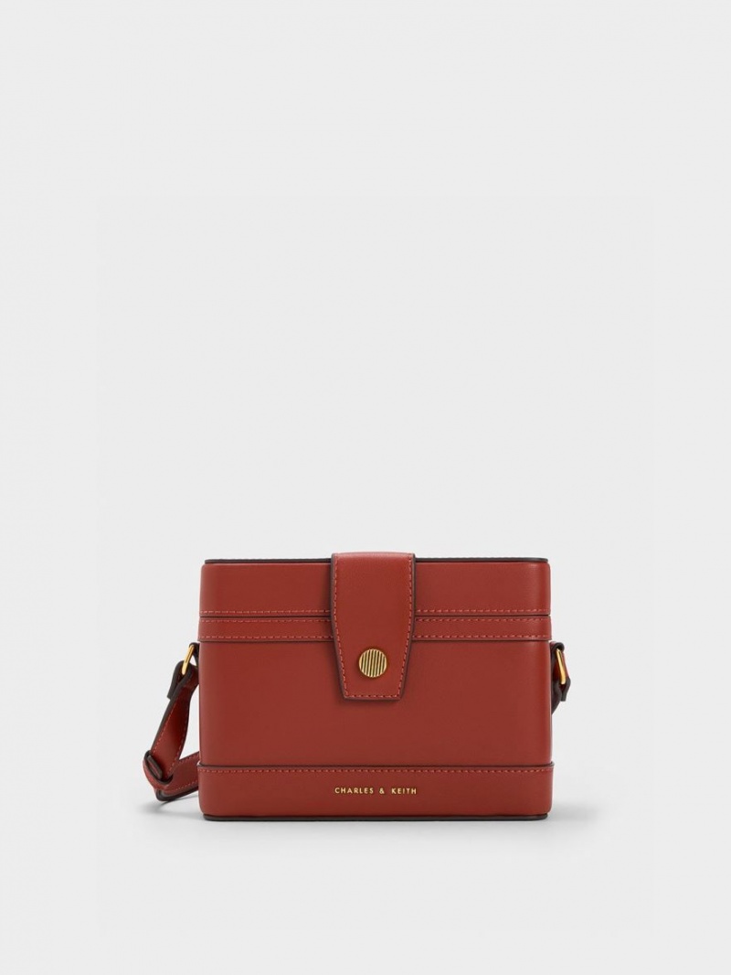 Charles & Keith Bronte Boxy Crossbody Taschen Dunkelrot | 572FNGTRK