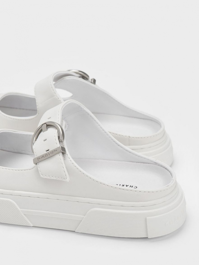 Charles & Keith Buckled Slip On Sneakers Weiß | 634TIKVHC