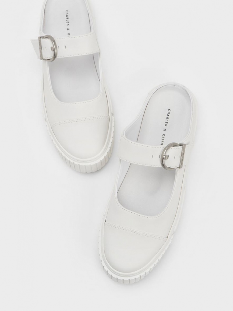 Charles & Keith Buckled Slip On Sneakers Weiß | 634TIKVHC