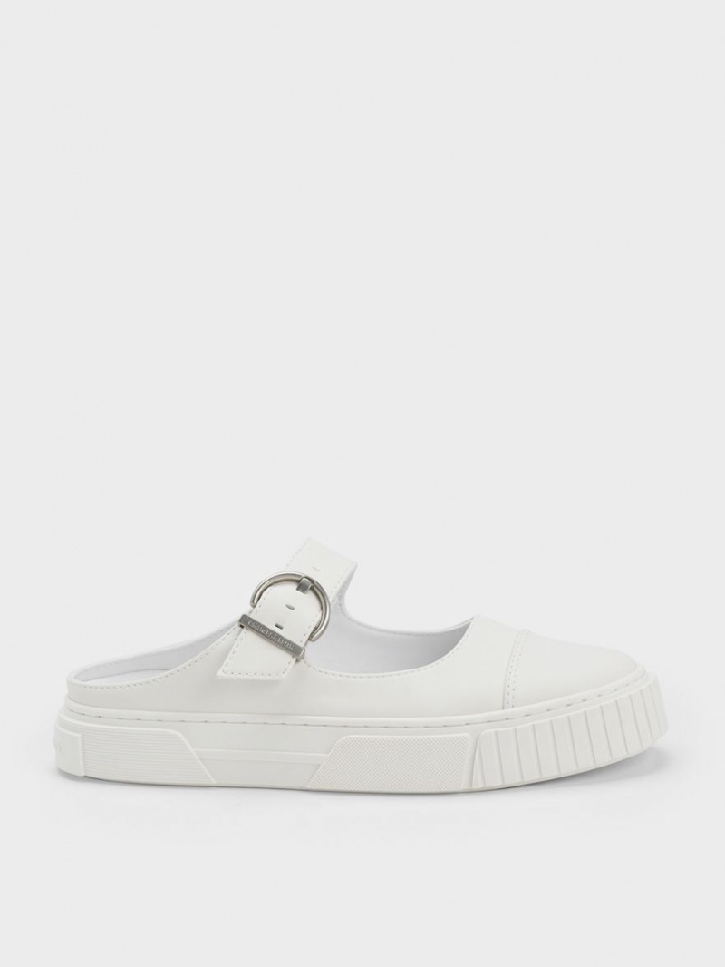 Charles & Keith Buckled Slip On Sneakers Weiß | 634TIKVHC