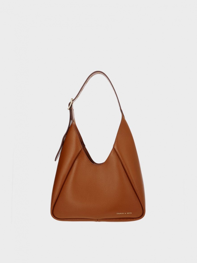 Charles & Keith Buzz Large Hobo Tasche Schokolade | 523RGCQFY